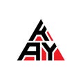 KAY triangle letter logo design with triangle shape. KAY triangle logo design monogram. KAY triangle vector logo template with red