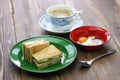 Kaya jam toast with a cup of white coffee Royalty Free Stock Photo