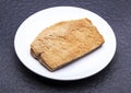 Kaya Toast (Asia Snack) on the white dish and table. Royalty Free Stock Photo