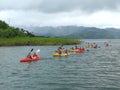 Kayack in Arenal lake, Costa Rica Royalty Free Stock Photo