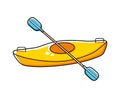 Yellow kayak and paddle