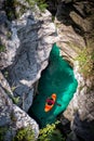 Kayak adventure in the Canyon Royalty Free Stock Photo