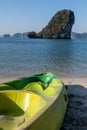Kayak on the beach in Bai Tu Long bay