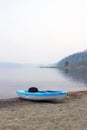 Kayak at a beach of Lake in Camping ground Royalty Free Stock Photo