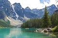 Kayaking on Moraine Lake, Canada Royalty Free Stock Photo