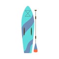 Kayak boat with paddle for fishing and tourism, vector illustration isolated. Royalty Free Stock Photo