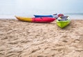 Kayak boat on the sea shore