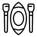 Kayak camp icon outline vector. Swim camp Royalty Free Stock Photo