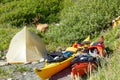 Kayak camping in Siskiyou Wilderness, North California