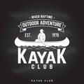 Kayak club. Vector illustration.