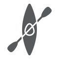 Kayak glyph icon, water and sport, river rafting