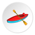 Kayak icon, cartoon style