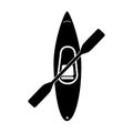 Kayak icon on white background. kayaking logo. canoe sign. rafting symbol