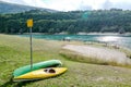 kayak on the lake, digital photo picture as a background