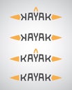 Kayak logo with boat shape