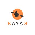 Kayak logo inspirations with sun background Royalty Free Stock Photo