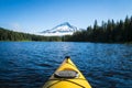 Kayak in mountain lake, Mt. Hood, Oregon Royalty Free Stock Photo