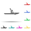 Kayak, oar multi color style icon. Simple glyph, flat vector of water transportation icons for ui and ux, website or mobile