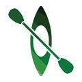 Kayak and paddle icon