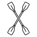 Kayak paddle icon, outline style