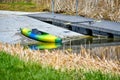 Kayak Ready to be Launched in Lake