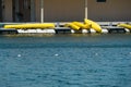 Yellow kayaks for rent, Lake Mohave Royalty Free Stock Photo