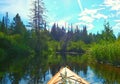 Kayak on River in Algonquin Park Royalty Free Stock Photo