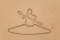 Kayak sand drawing