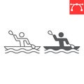 Kayak sprint sport line and glyph icon