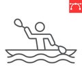 Kayak sprint sport line icon