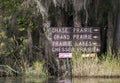 Canoe and kayak trail directional sign in the Okefenokee Swamp, Georgia USA