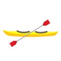 Kayak transportation cartoon character side view vector illustration