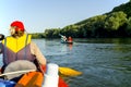 Kayak trip down the Dniester River Royalty Free Stock Photo