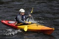 Kayaker In The Hudson River White Water Derby, North River, New York