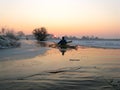 Kayaker in ice Royalty Free Stock Photo
