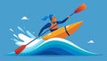 The kayaker makes a splitsecond decision changing their course with precise paddle strokes to successfully clear the Royalty Free Stock Photo