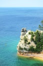 Kayaker Near Miners Castle at Pictured Rocks Royalty Free Stock Photo