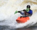 Kayaker with Paddle Up