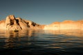 Kayaker paddling the calm waters of Lake Powell Utah Royalty Free Stock Photo