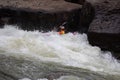 Kayaker in the rapids on West Virginia Gauley River