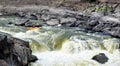 Kayaker running rapids