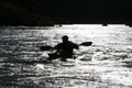 Kayaker Silhouette Royalty Free Stock Photo