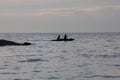 kayaker silhouette in the sea Royalty Free Stock Photo