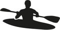 Kayaker silhouette Royalty Free Stock Photo