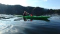 Kayaker on Slapy dam in Bohemia Royalty Free Stock Photo