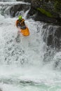 Kayaker in the waterfall Royalty Free Stock Photo