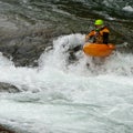 Kayaker in the waterfall