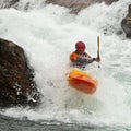 Kayaker in the waterfall Royalty Free Stock Photo