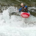 Kayaker in the waterfall Royalty Free Stock Photo