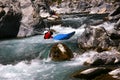 Kayaker in white water, rafting Royalty Free Stock Photo